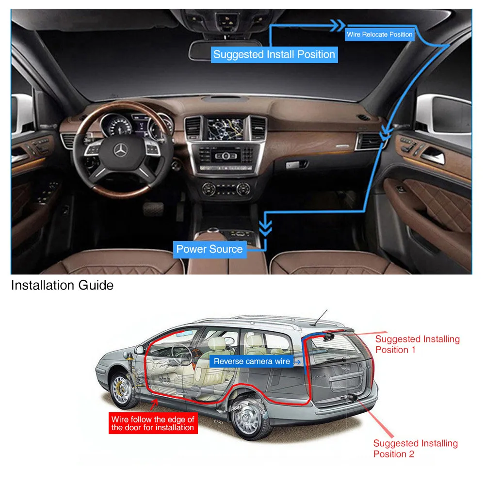 1080P Dual Dash Camera 170° Wide Front Rear DVR Night Vision