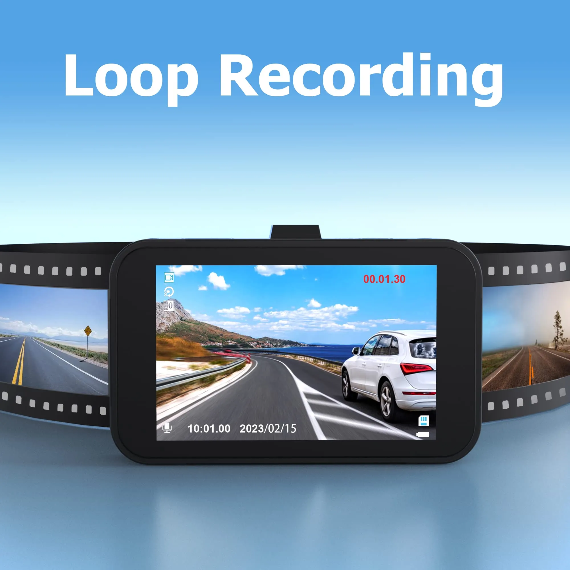 1080P Full HD Dash Camera for Cars, Diamond Lark Dash Cam Front with 32G SD Card, 3LCD Screen, 170°Wide Angle, Dashboard DashCam with Loop Recording, HDR, Night Vision, G-Sensor, Parking Monitor