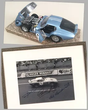 1964 - 24 Hrs of Le Mans autographed photo & Shelby Cobra Daytona model - Lot of 2