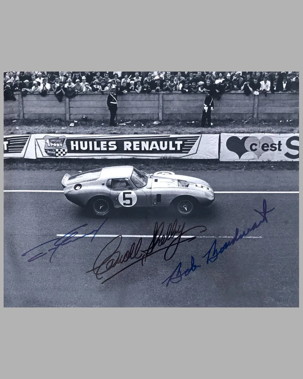 1964 - 24 Hrs of Le Mans autographed photo & Shelby Cobra Daytona model - Lot of 2