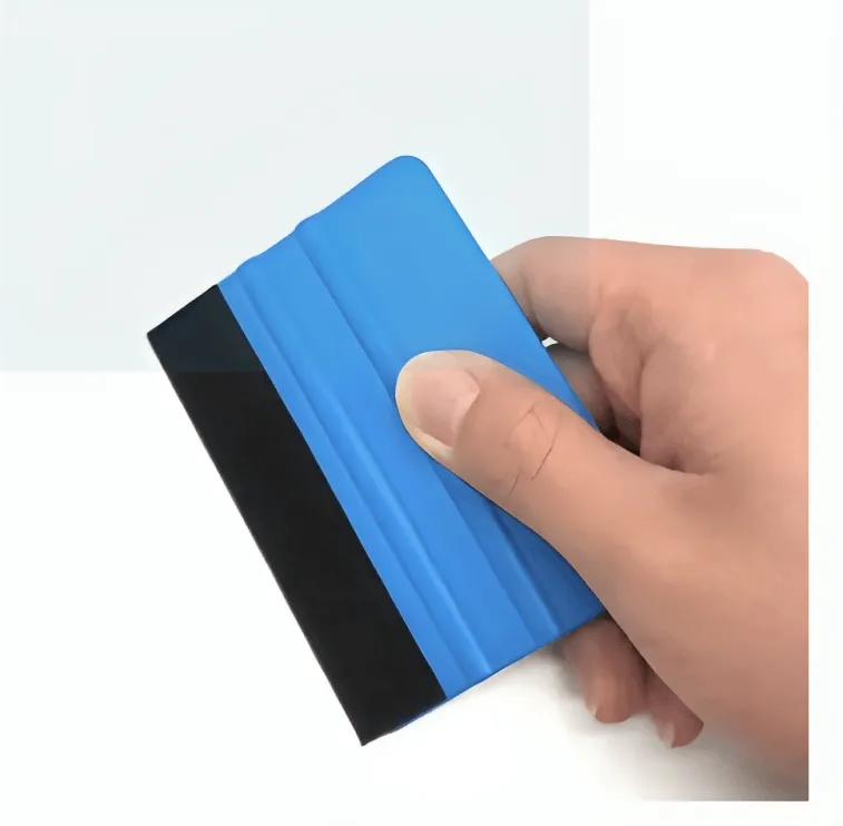 1pc Auto Styling Vinyl Carbon Fiber Window Ice Remover Cleaning Wash Car Scraper With Felt Squeegee Tool Film Wrapping 10x7cm Best Quality