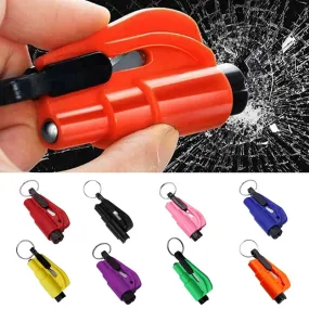 2-Pack: 2-in-1 Emergency Car Escape Tool: Safety Belt Cutter, Metal Safety Hammer & Window Breaker
