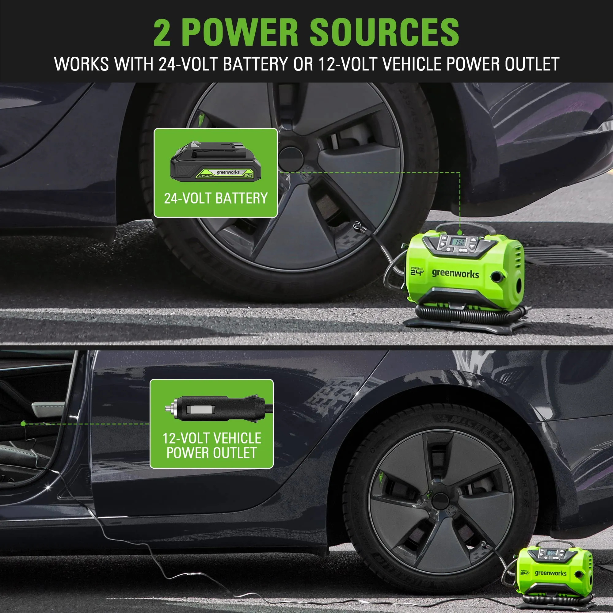 24V Cordless Battery 5-pc Car Care Combo Kit w/ 2.0Ah and 4.0Ah Batteries & (2) Chargers