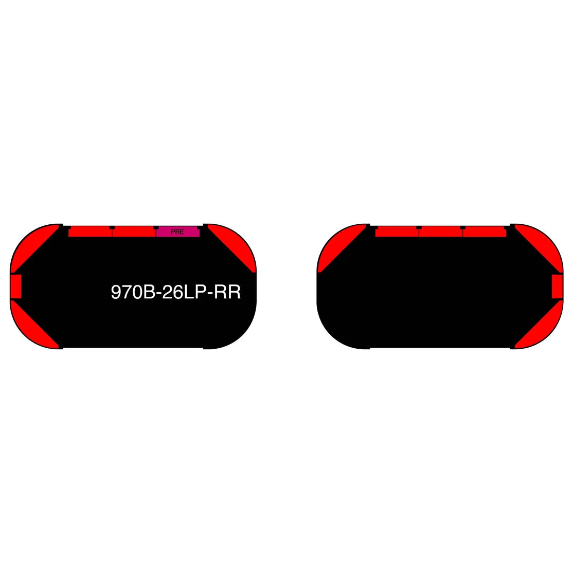 26" Black Widow Series NFPA LED Light Bar w/ Preemption (Pair)