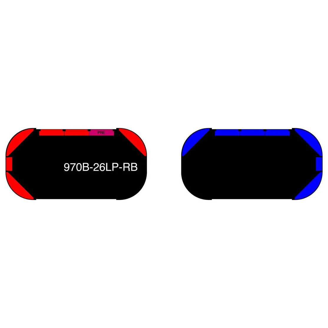 26" Black Widow Series NFPA LED Light Bar w/ Preemption (Pair)