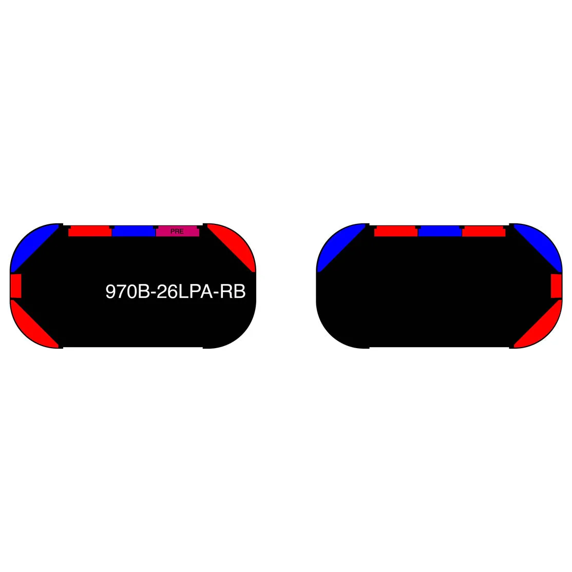 26" Black Widow Series NFPA LED Light Bar w/ Preemption (Pair)