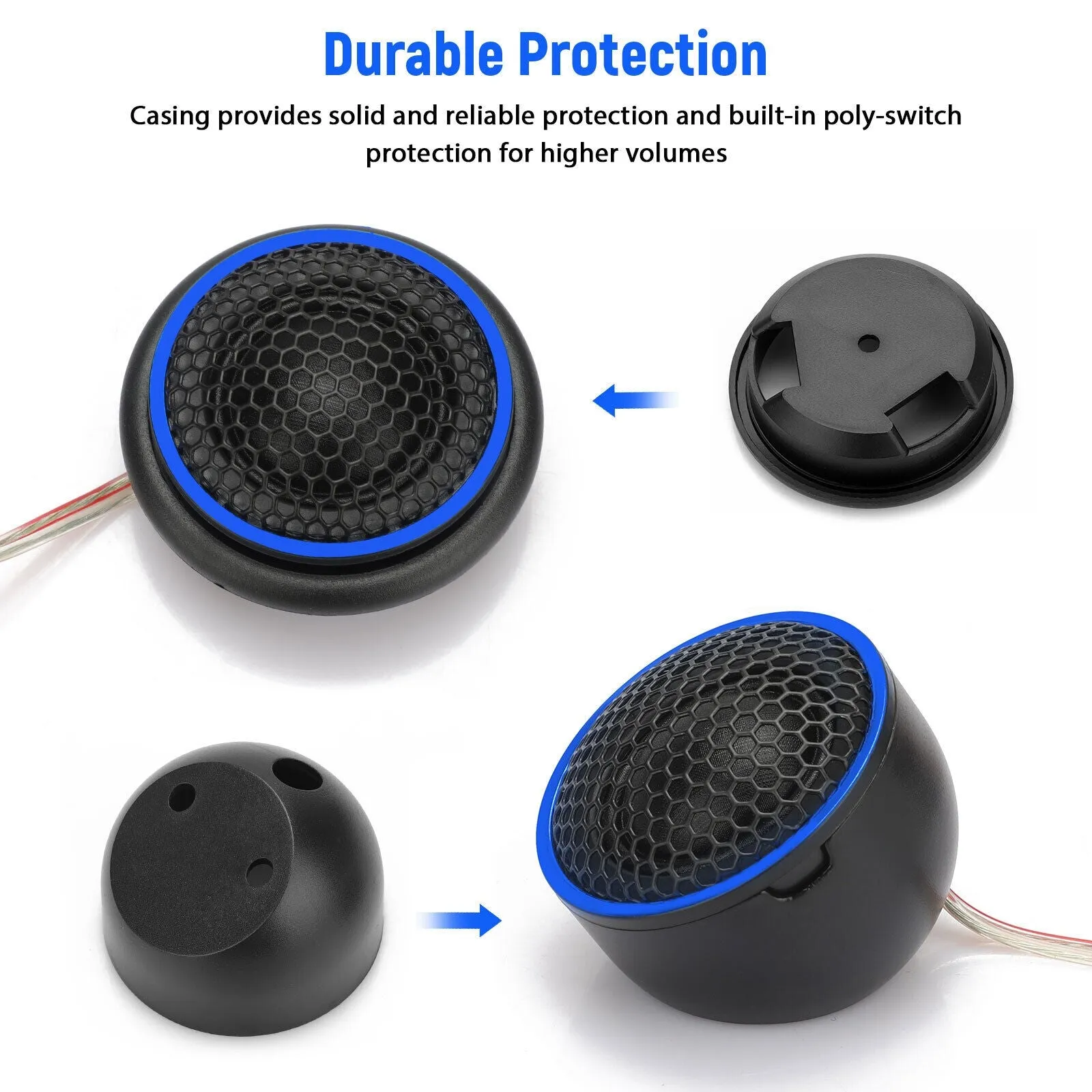2pcs Car Dome Tweeters 92db Sensitivity High Frequency Audio
