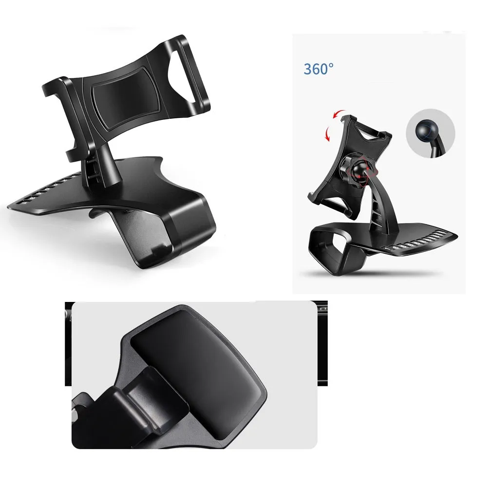 3 in 1 Car GPS Smartphone Holder: Dashboard / Visor Clamp   AC Grid Clip for Blu D090L Dash M2 (2016) - Black