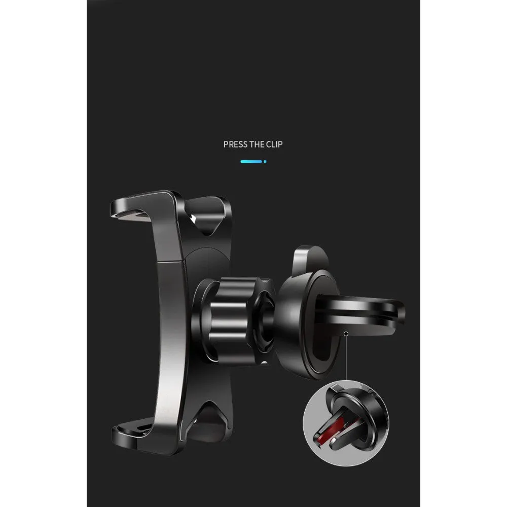 3 in 1 Car GPS Smartphone Holder: Dashboard / Visor Clamp   AC Grid Clip for Blu D090L Dash M2 (2016) - Black