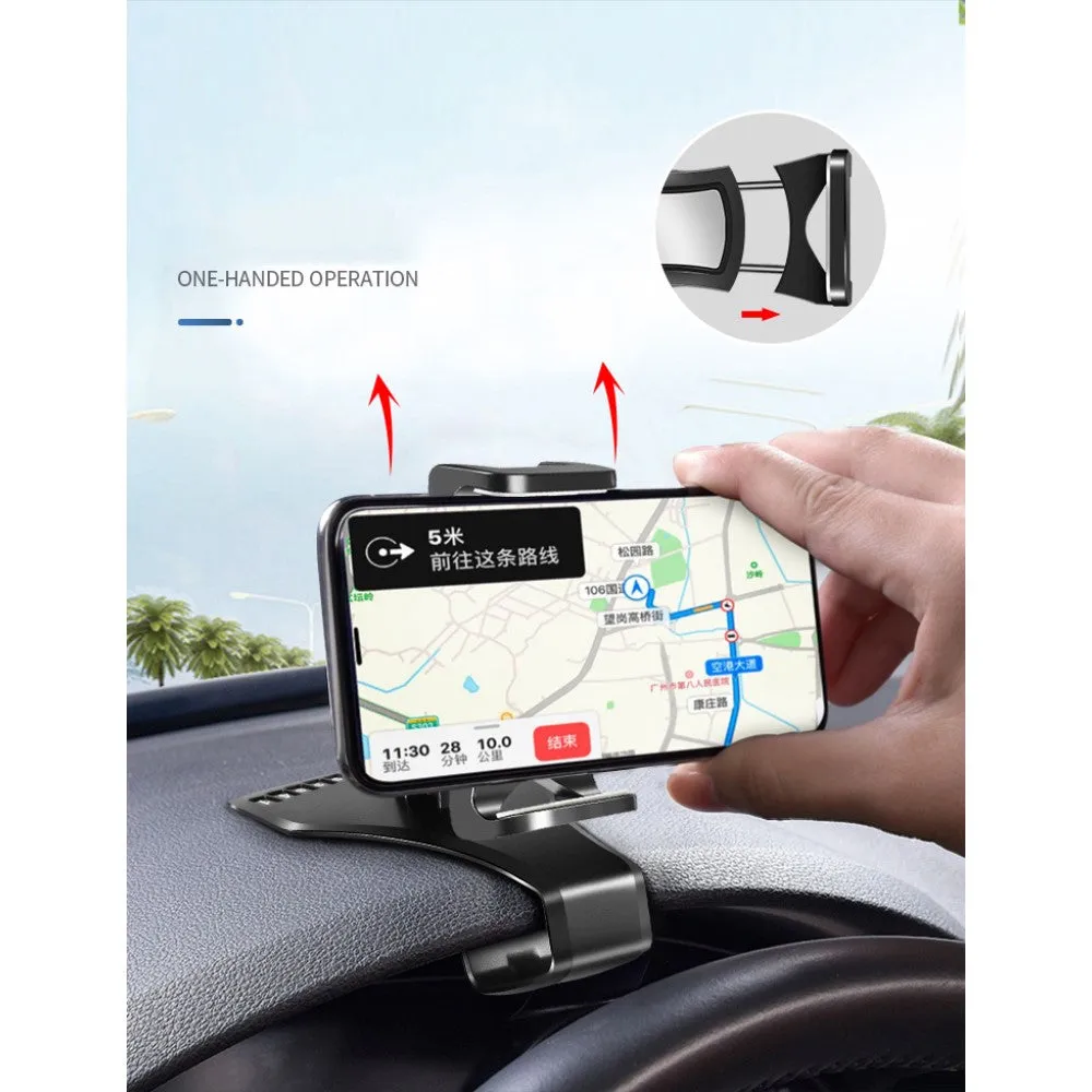 3 in 1 Car GPS Smartphone Holder: Dashboard / Visor Clamp   AC Grid Clip for Blu D090L Dash M2 (2016) - Black