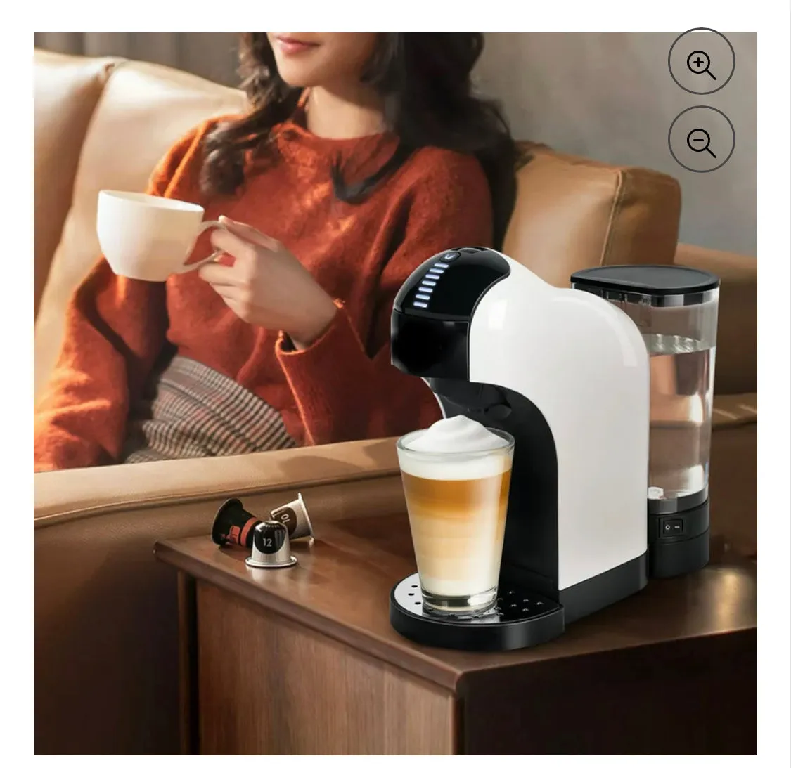 3 in 1 Espresso Coffee Machine with Capsules for Nespresso , Dolce Gusto and Ground Coffee,White   1Case of Respresso Borbone Pods 100ct.