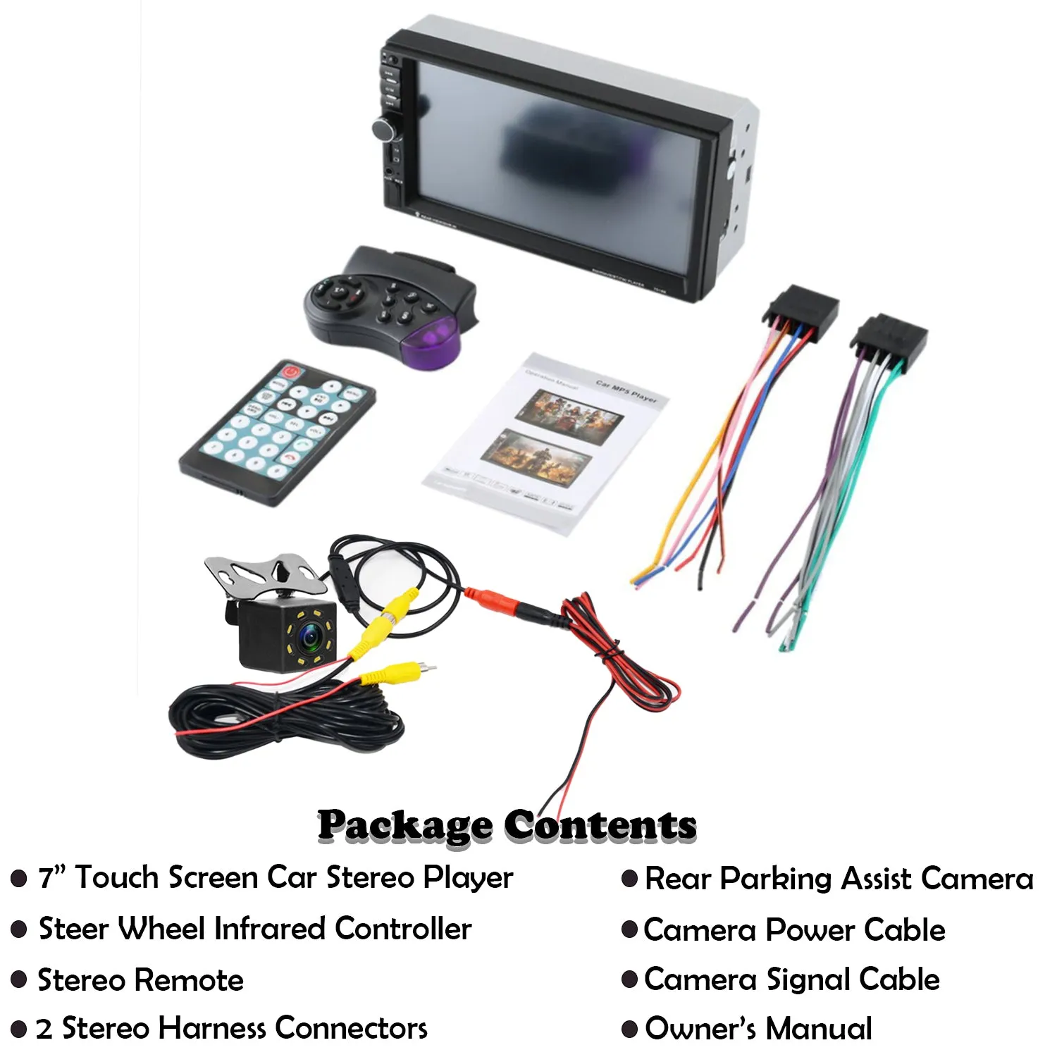 7" Double 2 DIN Car Radio Stereo Bluetooth FM USB TF AUX IOS/Android MP5 Player