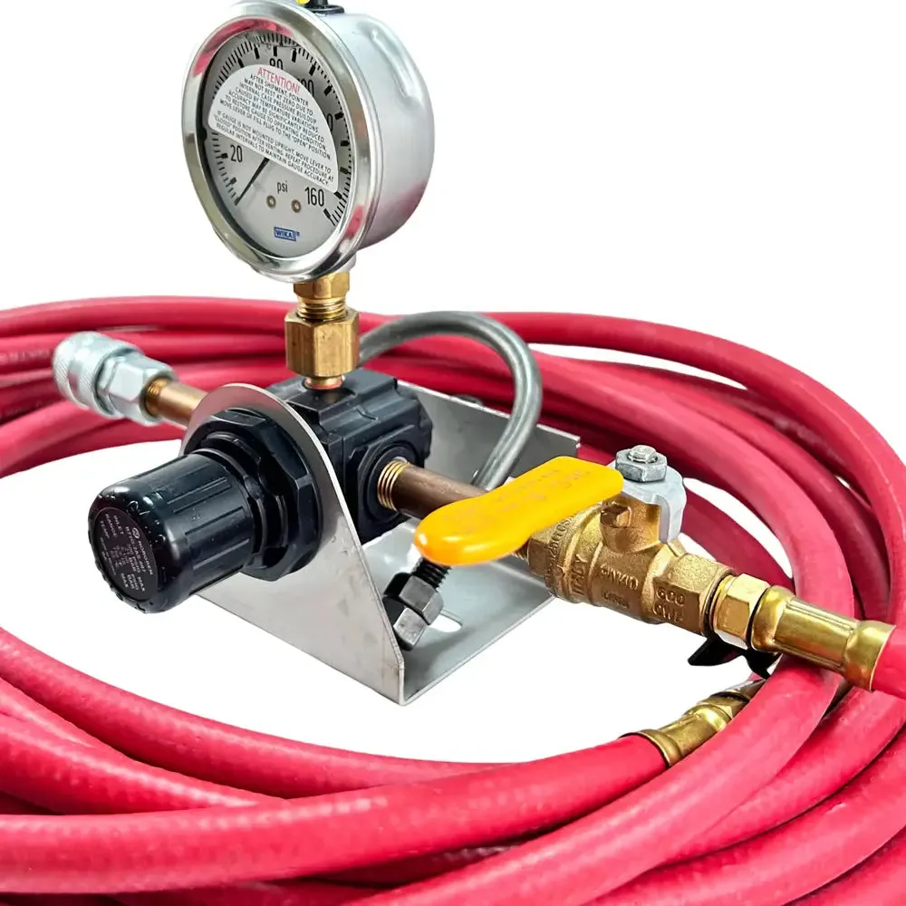 AA Mountable Tire Inflator w/ Adj Regulator, 25 ft Hose, 0-160 PSI - 40-148