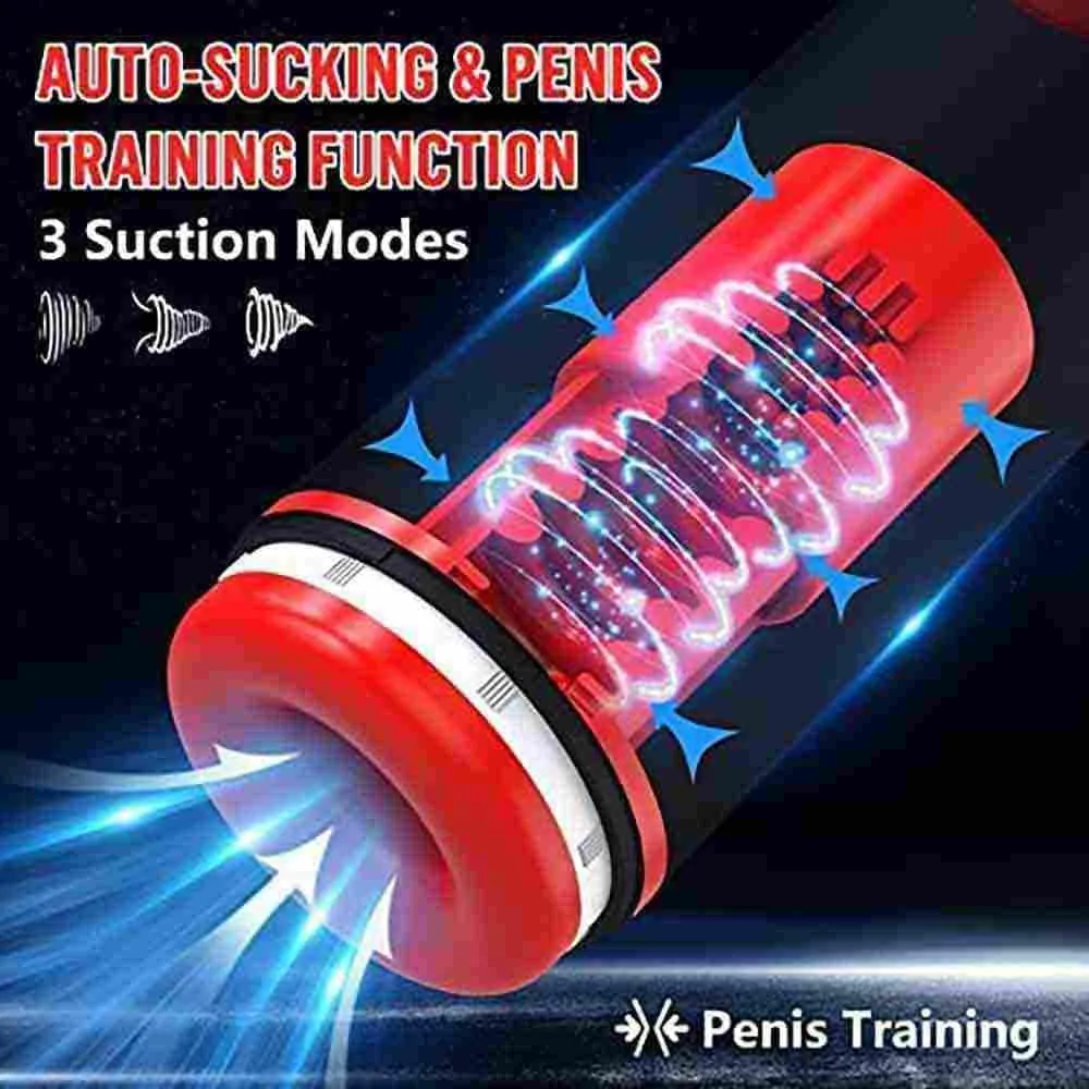 Aalam - 4 in 1 Automatic Male Stroker Machine with 6 Thrusting & 3 Suction 10 Vibration