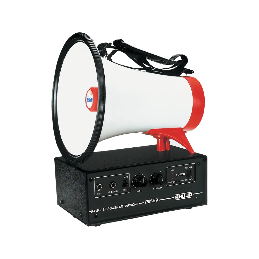 Ahuja Portable PA System 25W RMS Speaker W/12V Battery Operated w/ Microphone - PM99