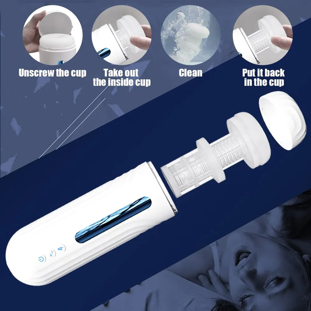 Advanced Automatic Telescopic Male Masturbation Device - Masturbation Cup with Realistic Vaginal Stimulation for Ultimate Pleasure