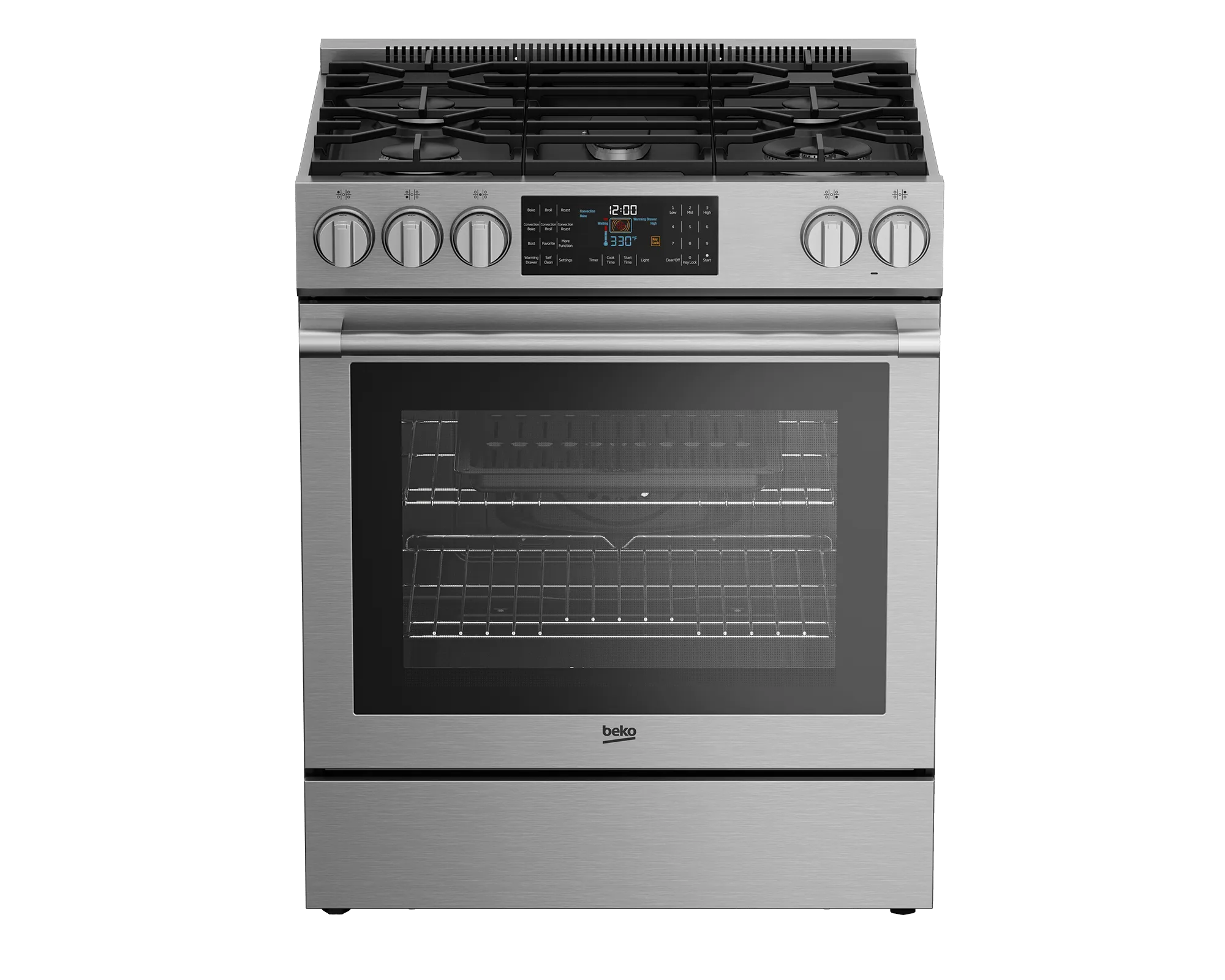 Beko SLGR30532SS 30"" Slide-In Range
