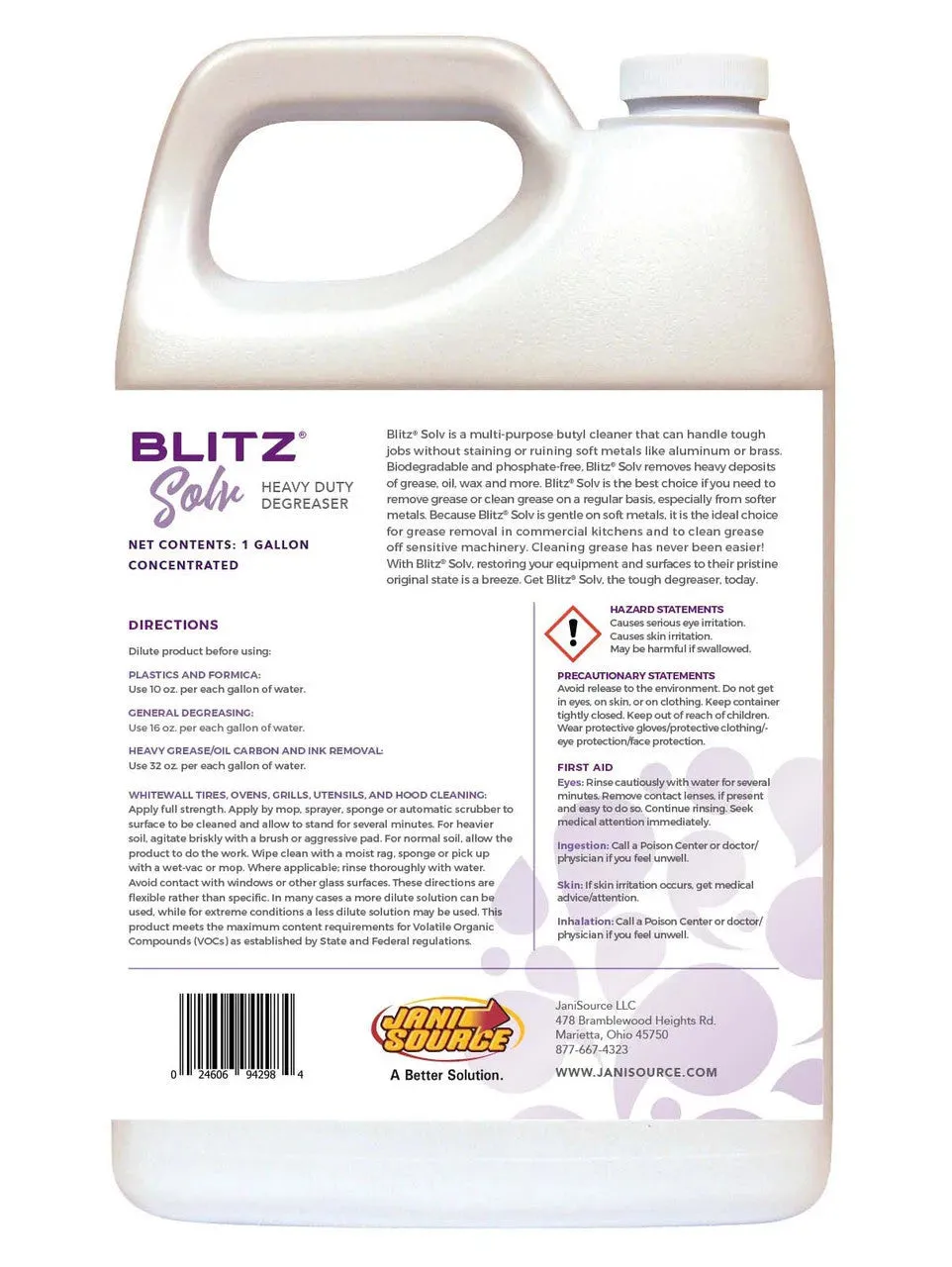 BlitzSolv Heavy Duty Degreaser Cleaner 1:20, 1 Gallon