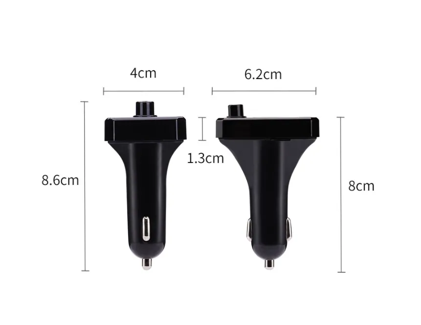Bluetooth FM Transmitter Stereo MP3 Wireless Car Kit USB Charger 2