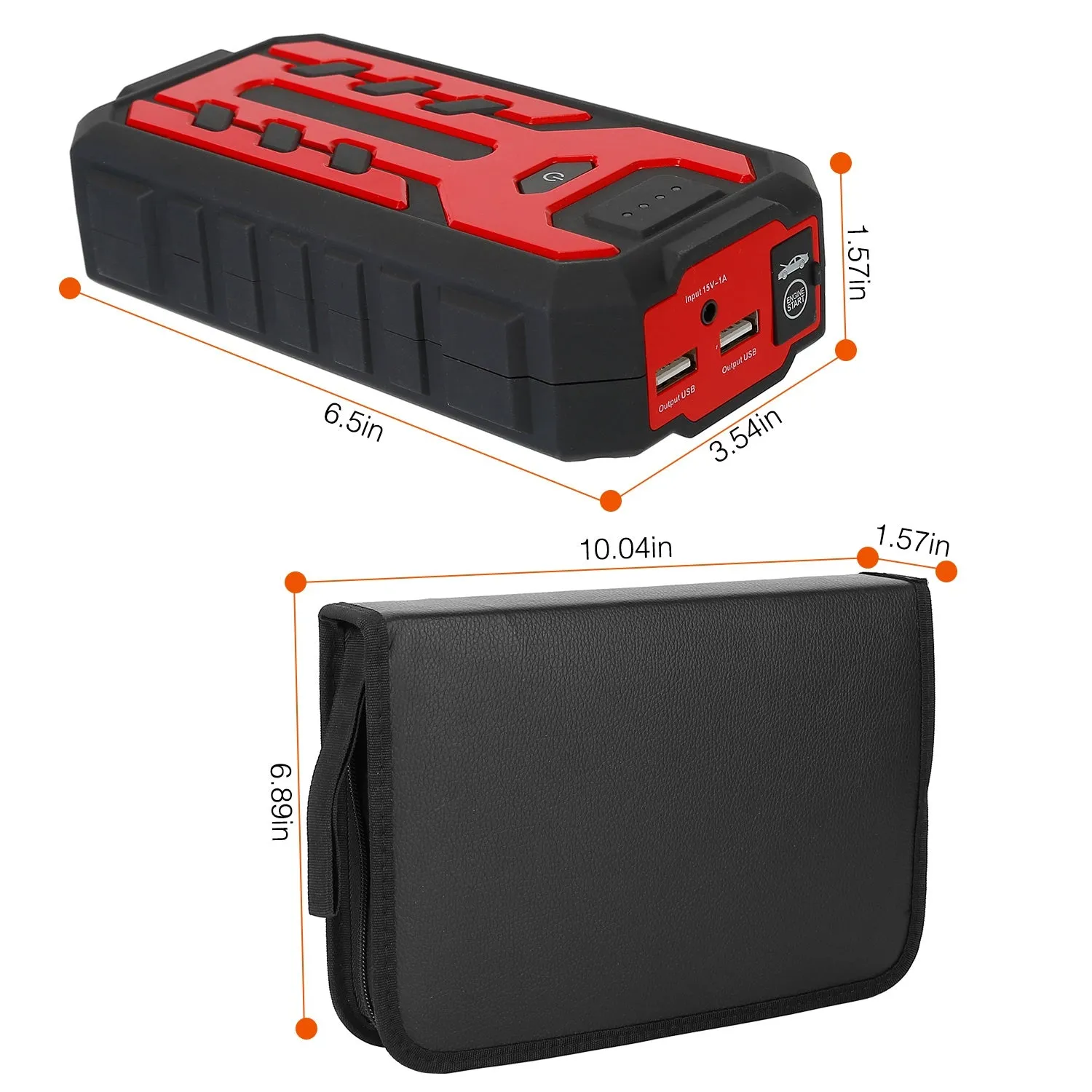Car Jump Starter Booster with 4 Modes LED Flashlight
