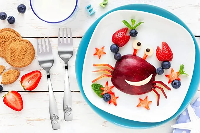 CHILLOUT LIFE 18 Piece Stainless Steel Kids Silverware Set (2 packs: 9 9)- Child and Toddler Safe Flatware