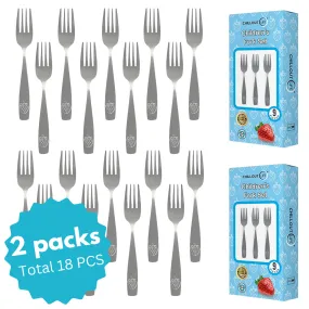 CHILLOUT LIFE 18 Piece Stainless Steel Kids Silverware Set (2 packs: 9 9)- Child and Toddler Safe Flatware