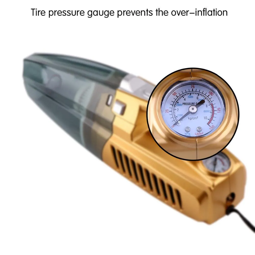 Dual-Use 12V Portable Car Vacuum/Tire Inflator