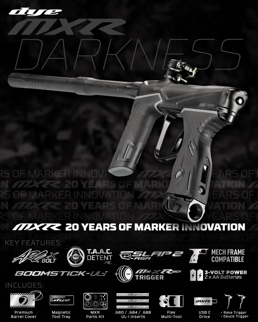 DYE MXR DARKNESS - BLACK/BLACK DUST - PREORDER