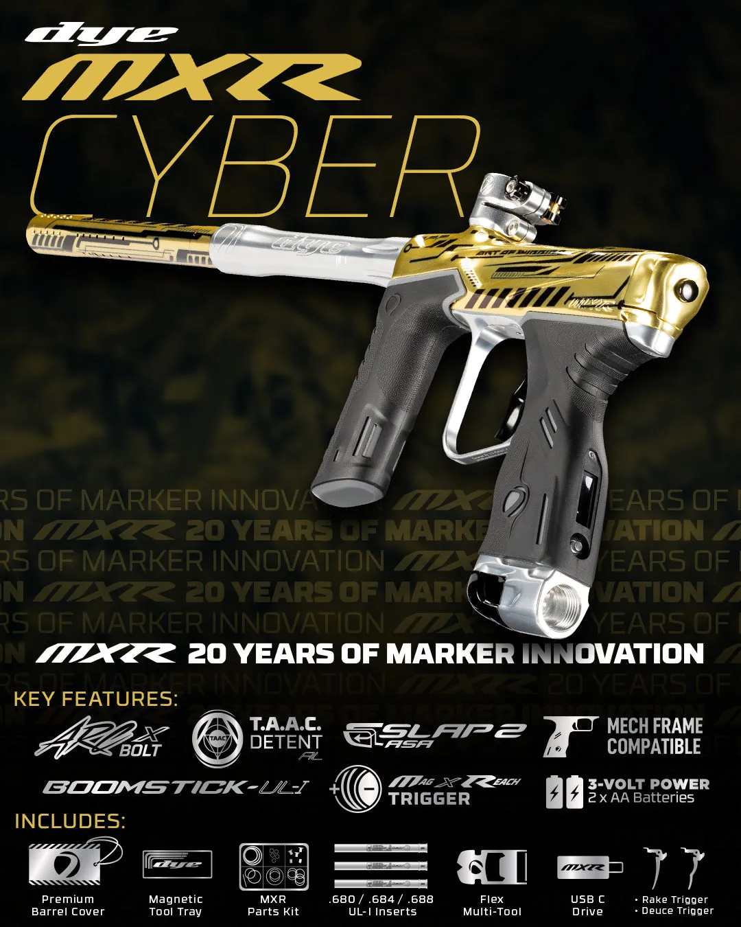 DYE MXR PGA CYBER - GOLD/SILVER POLISH - PREORDER