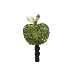 Earphone Dustproof Plug Stopper Phone Ear Cap Crystal Rhinestone Apple Gold