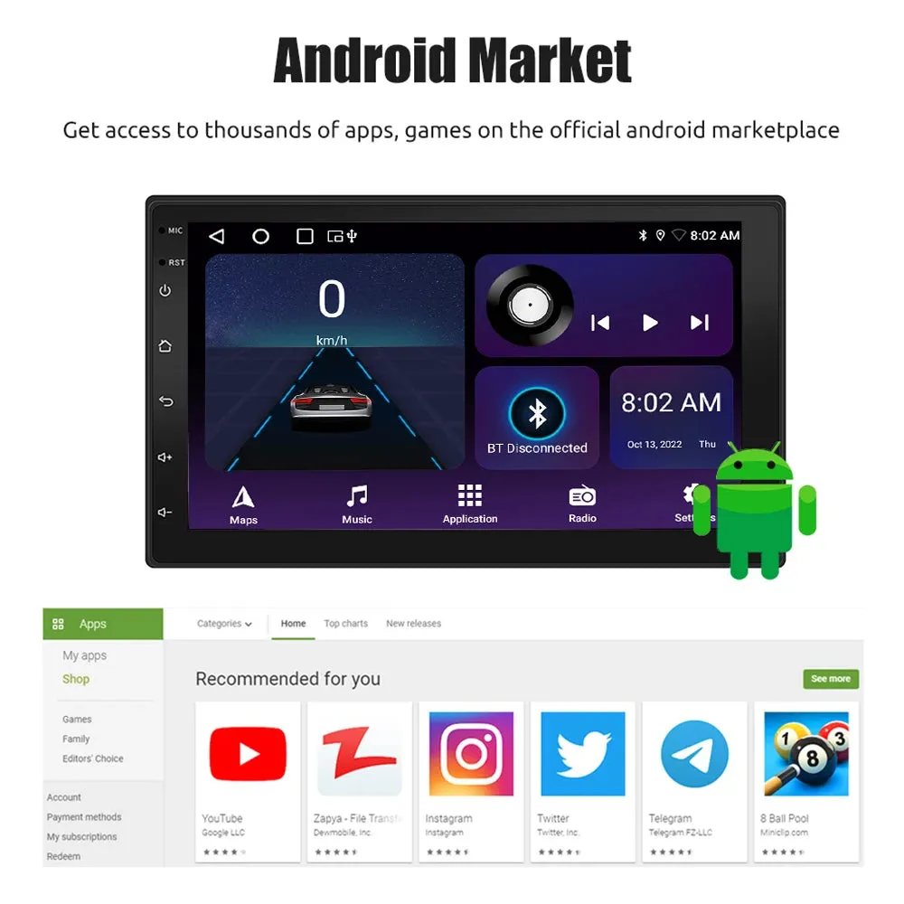 ESSGOO 2 Din Android Car Radio Carplay 7 9 10 Inch Car Multimedia Video Player Stereo Radio GPS For Tesla Style Nissan Hyundai