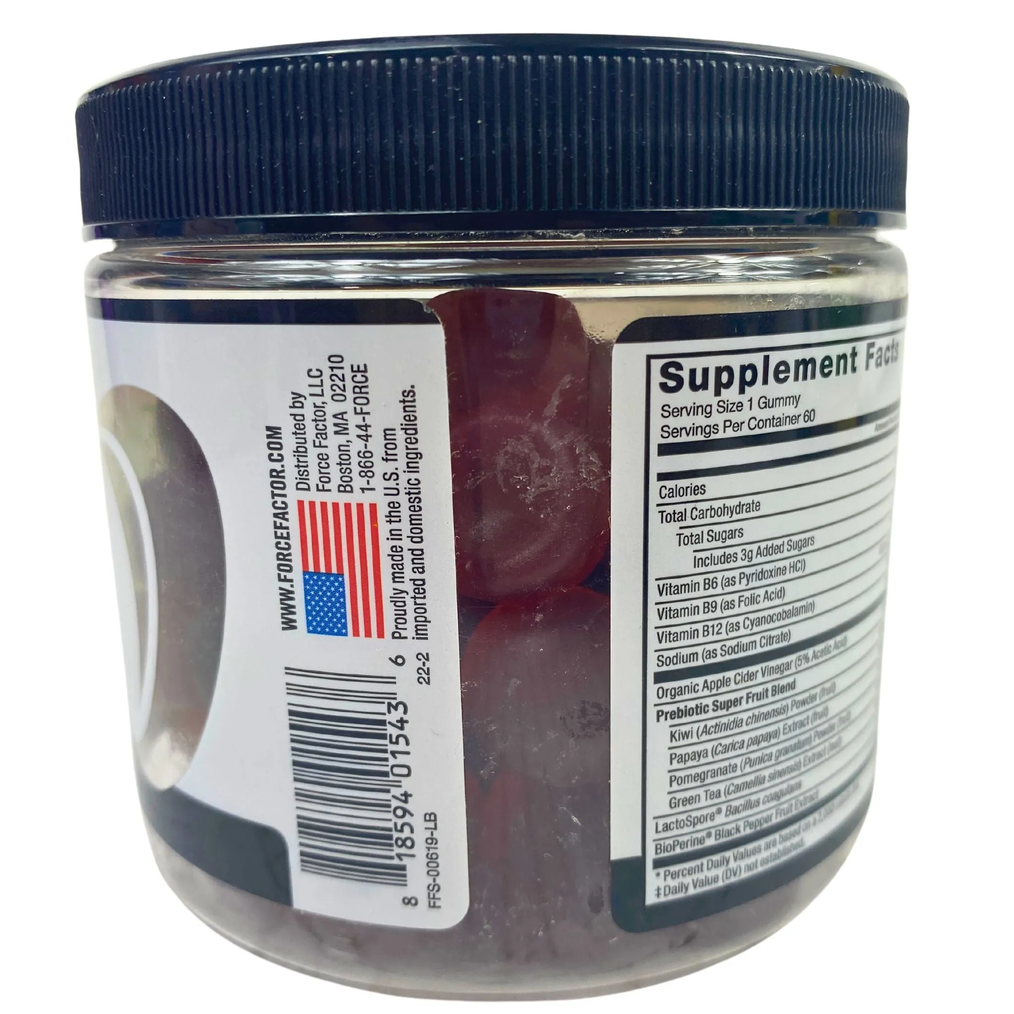 Force Factor Probio Slim Apple Cider Vinegar Gummies Supports Digestion (44 Pcs Lot)
