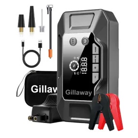 Gillaway Q11 4000A Car Jump Starter & 150PSI Air Compressor for 10L Gas/8.0L Diesel.