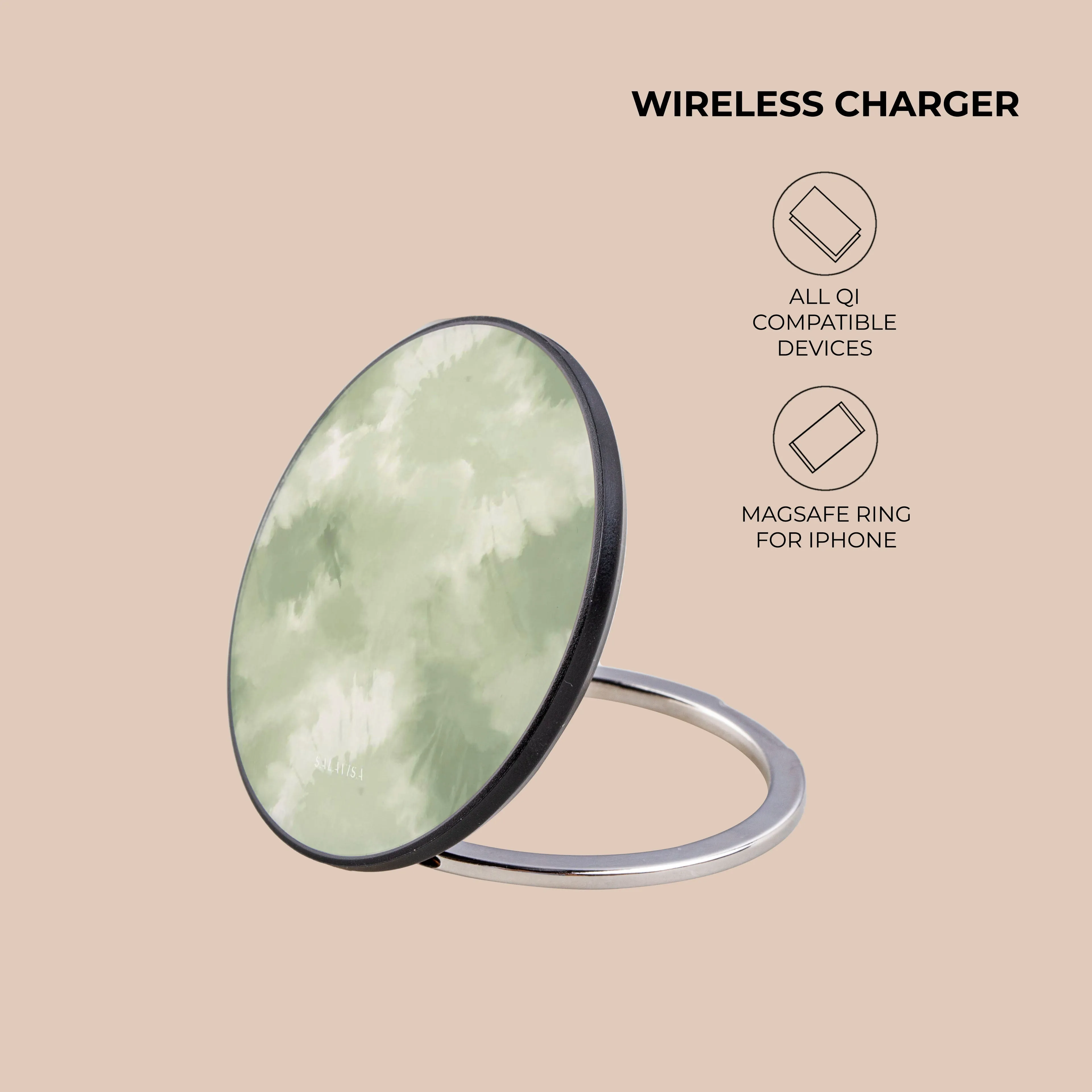Green Tie Dye Wireless Charger