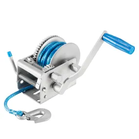 Hand Winch 2000KG/4410LBS 3 Speed Dyneema Synthetic Rope Boat Car Marine 10M