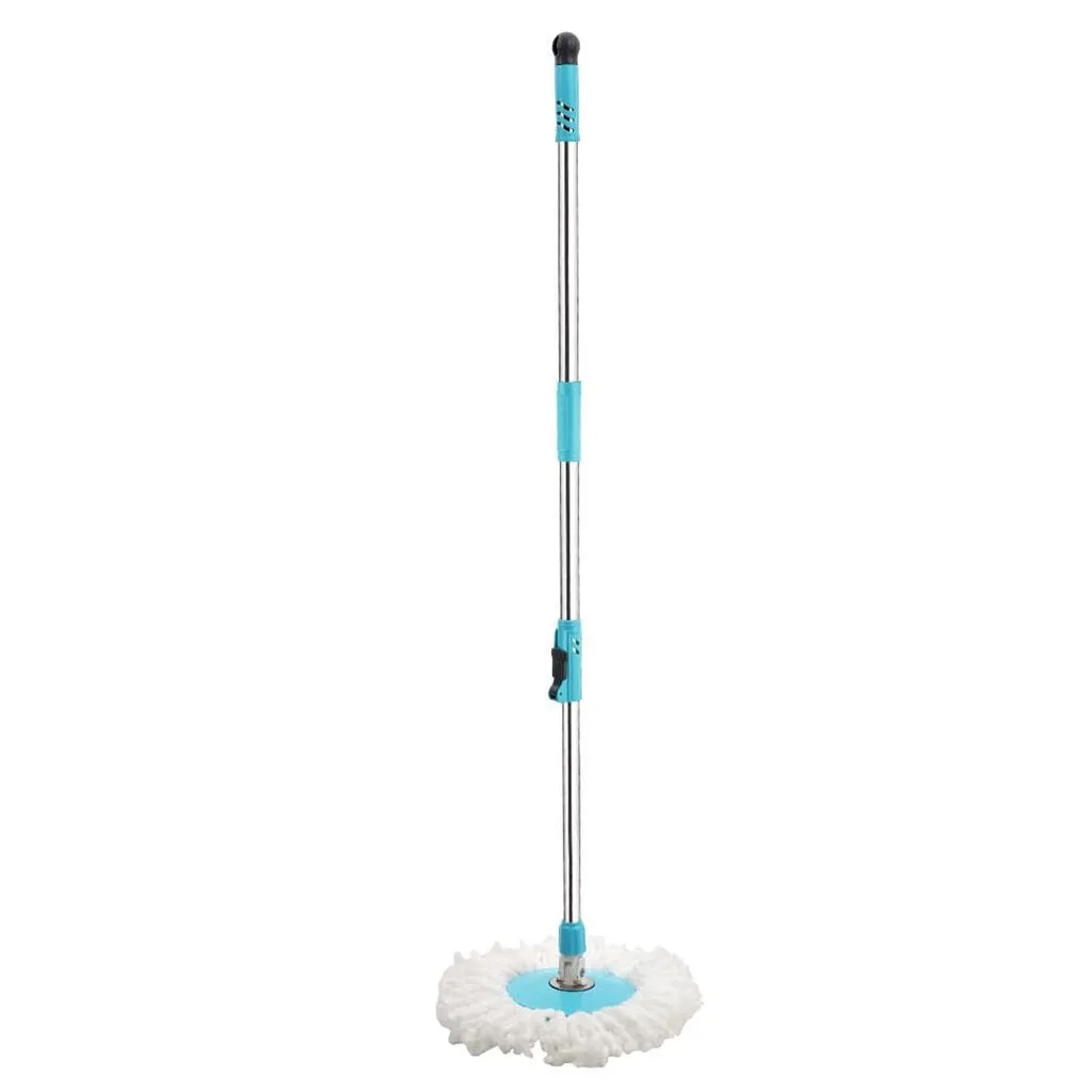 Heavy Duty Microfiber Spin Mop With Plastic Bucket (Multicolor)