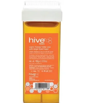 Hive Wax Warm 'Honey' Roller Wax  100g With Large Fixed Head