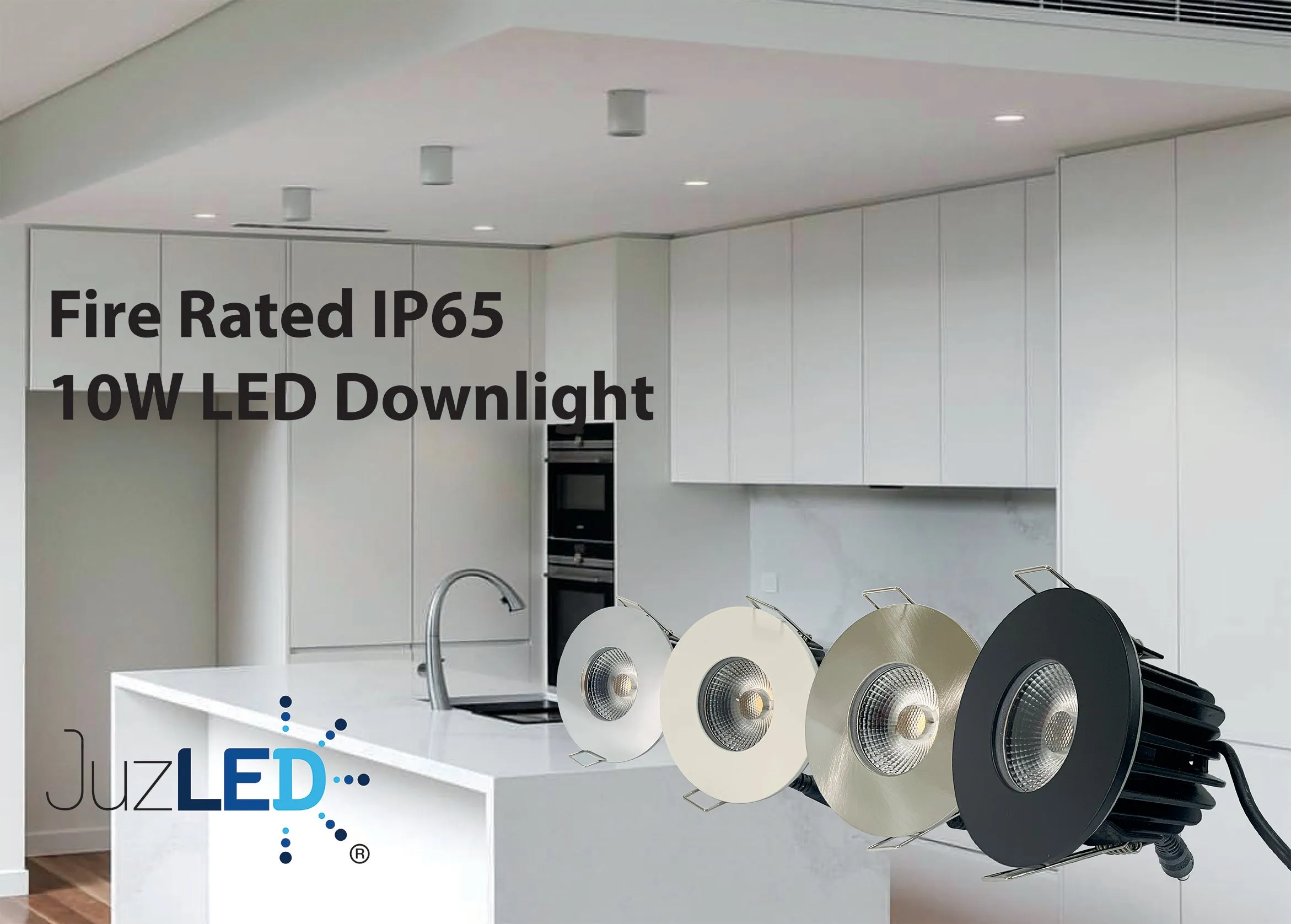 JustLED - IP65 10W Integrated LED Fire Rated Downlight