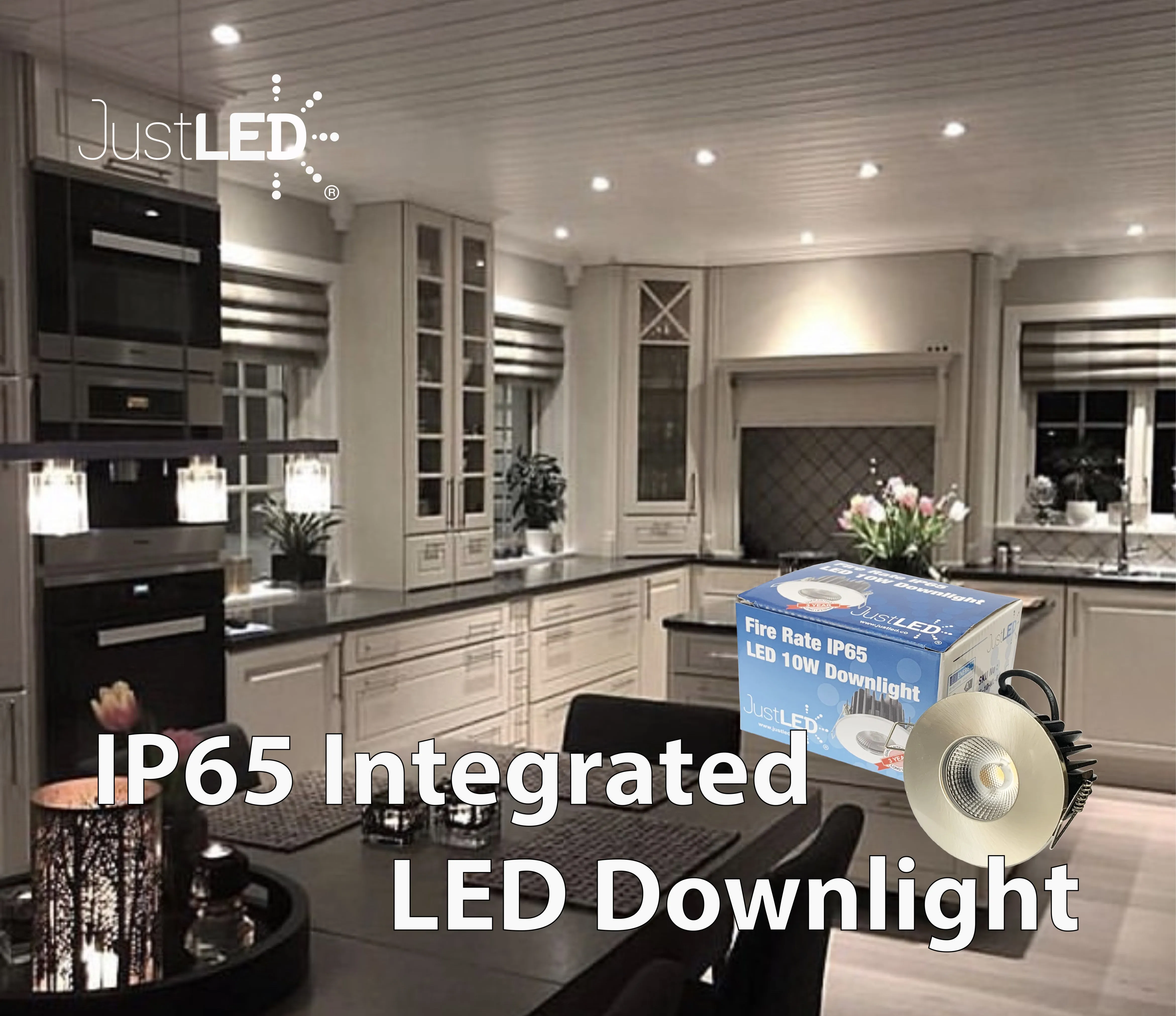 JustLED - IP65 10W Integrated LED Fire Rated Downlight