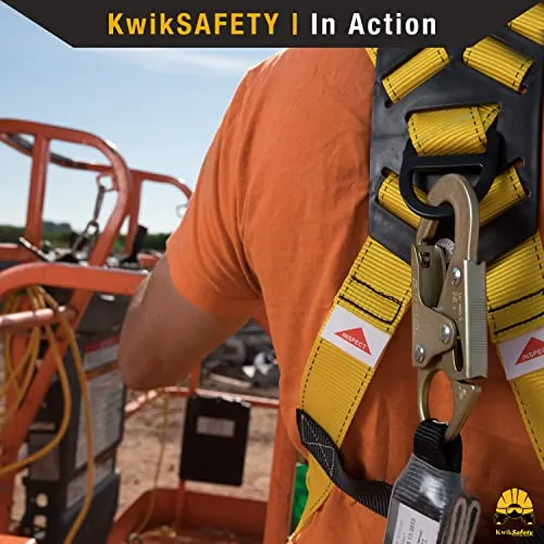 KwikSafety (Charlotte, NC) TORNADO 1D Fall Protection Full Body Safety Harness | OSHA ANSI Industrial Roofing Tool Personal Protection Equipment | Construction Carpenter Scaffolding Contractor