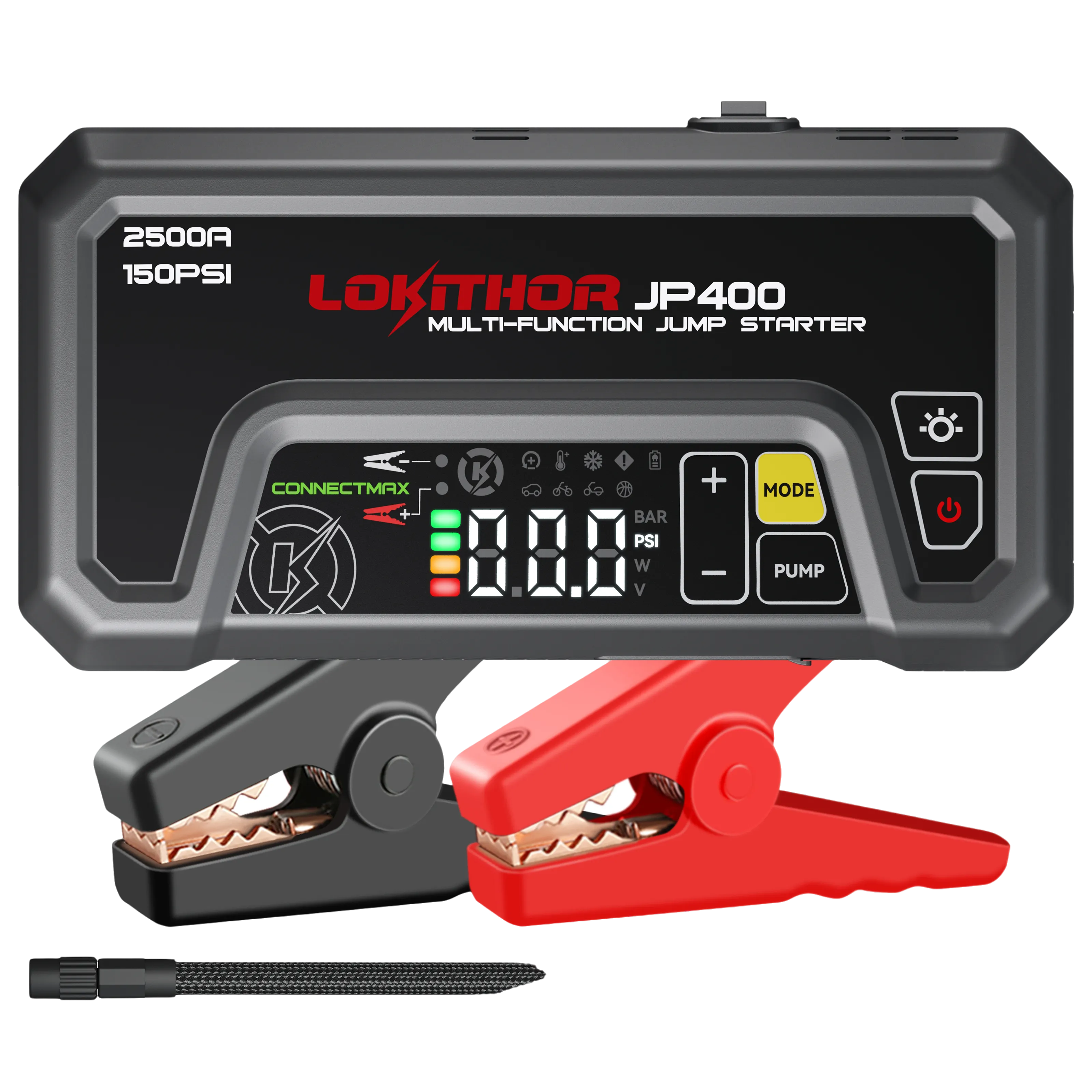 LOKITHOR JP400 Jump Starter with Digital Pressure Gauge 2500 amps