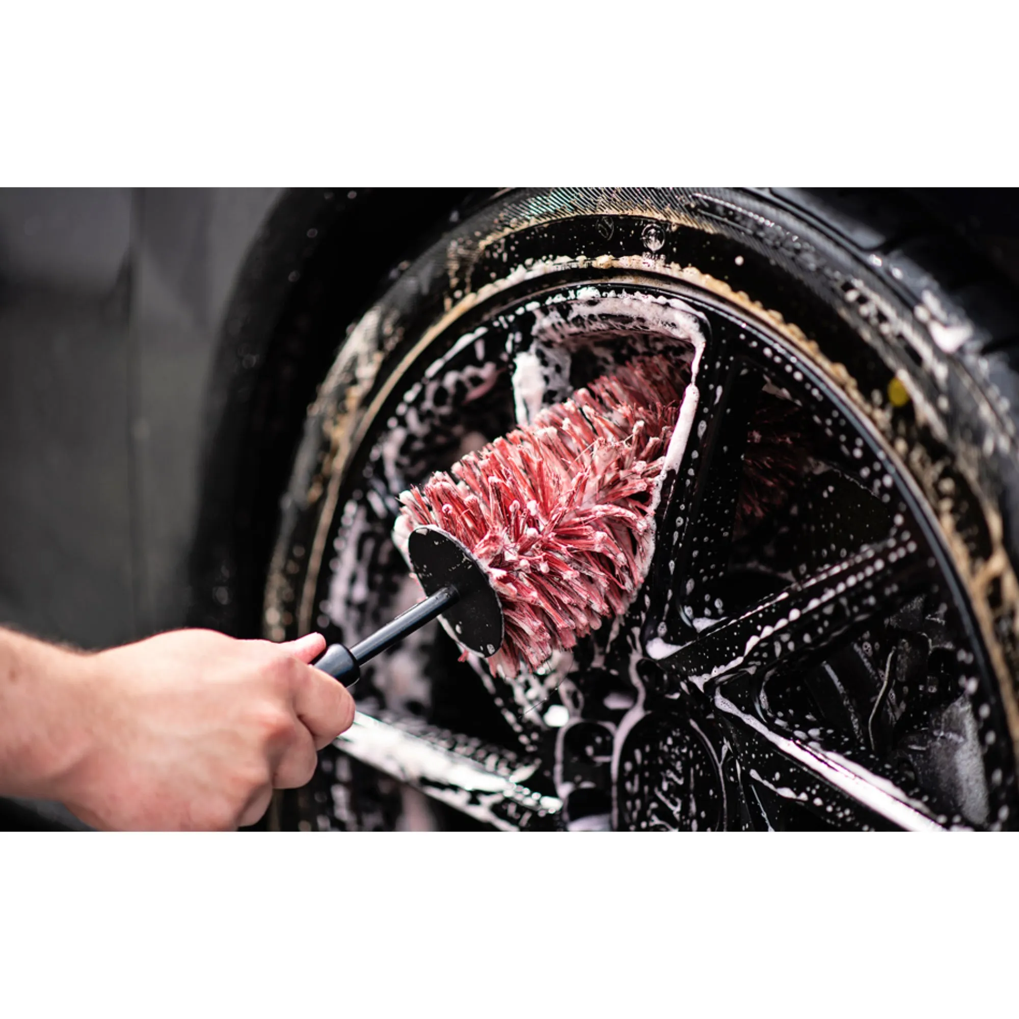 Maxshine PP Handle Car Wheel and Rim Brush, Home/Office Clean Brush, 45cm Length