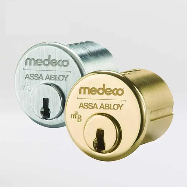 Medeco - 10J0200 - M3 BiLevel - 6-Pin - 1-1/8" Mortise Cylinder - Z01 Standard Yale Cam - DL Keyway Pinned - 26 - Satin Chrome - Grade 1