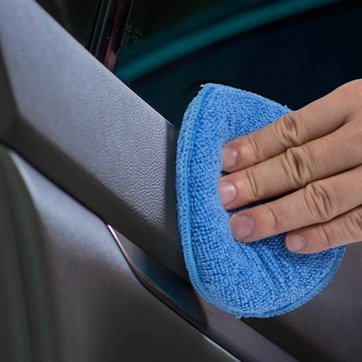 Microfiber Sponge Applicator, Soft Foam Waxing Pad, 6 In, 6 Pc