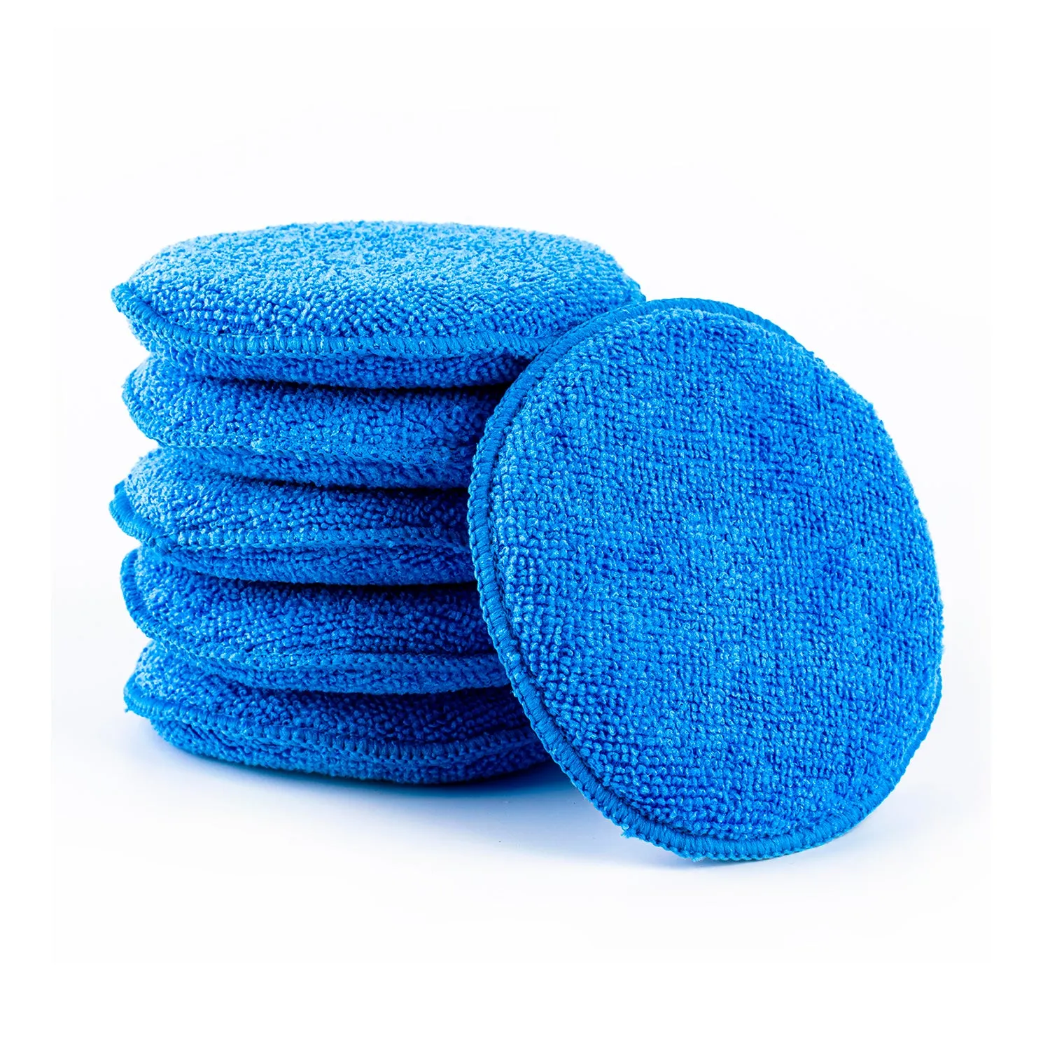 Microfiber Sponge Applicator, Soft Foam Waxing Pad, 6 In, 6 Pc
