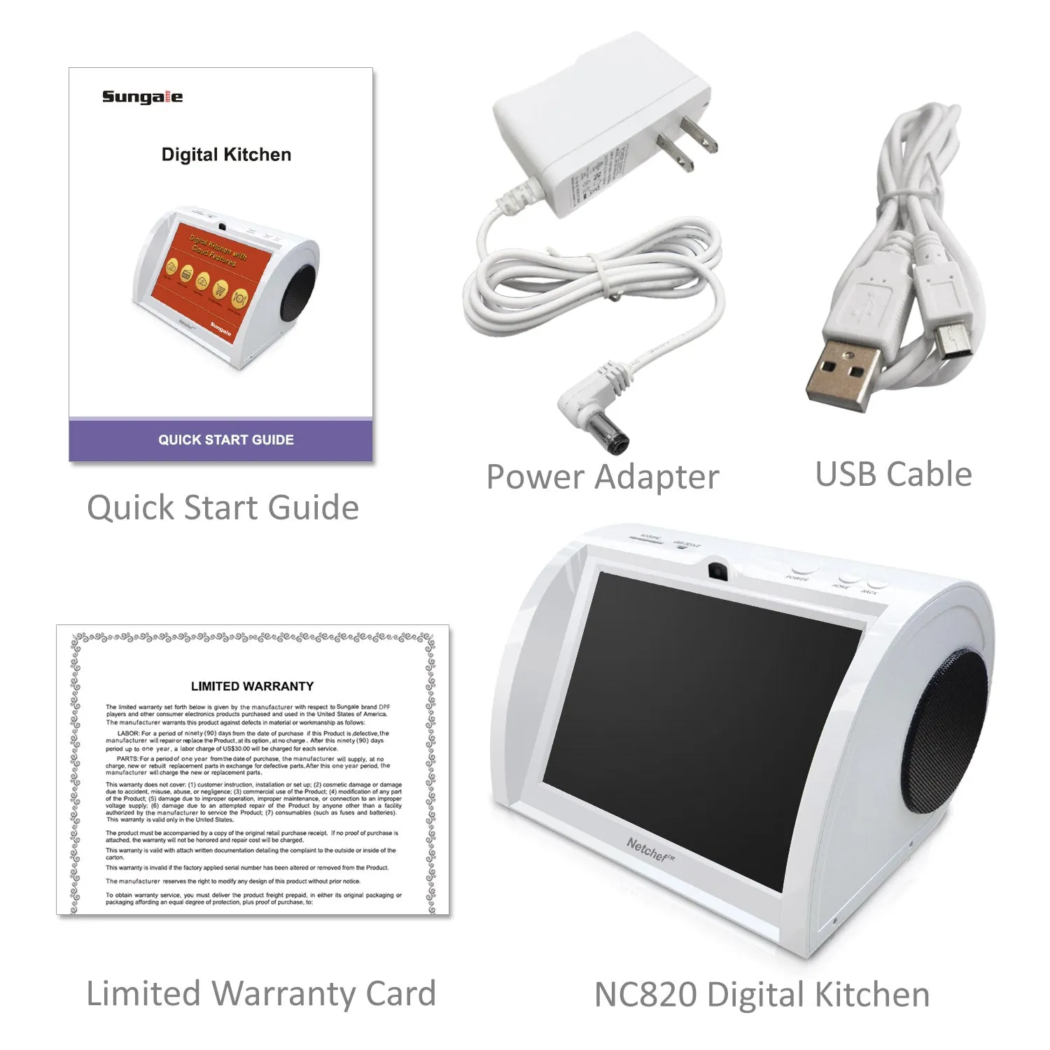Model: NC820-White - Kitchen Entertainment Radio w/ Music, Video   Recipes