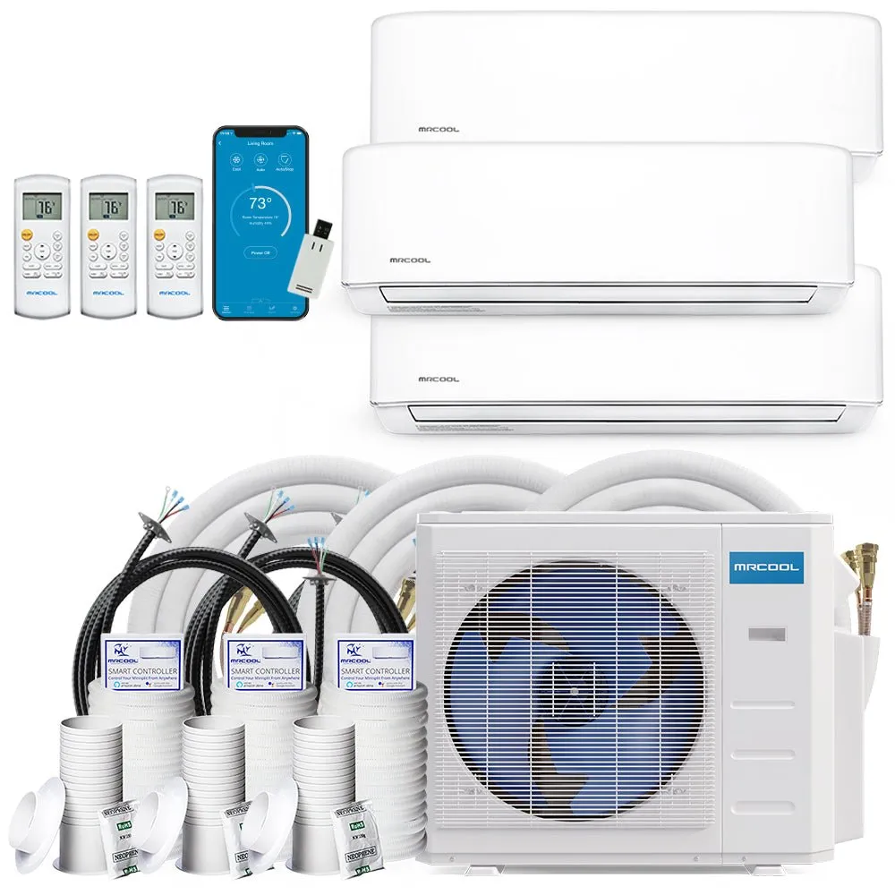 MRCOOL DIY 4th Gen Multi-Zone 3-Zone 36,000 BTU 22 SEER (9K   9K   24K) Ductless Mini-Split Air Conditioner and Heat Pump