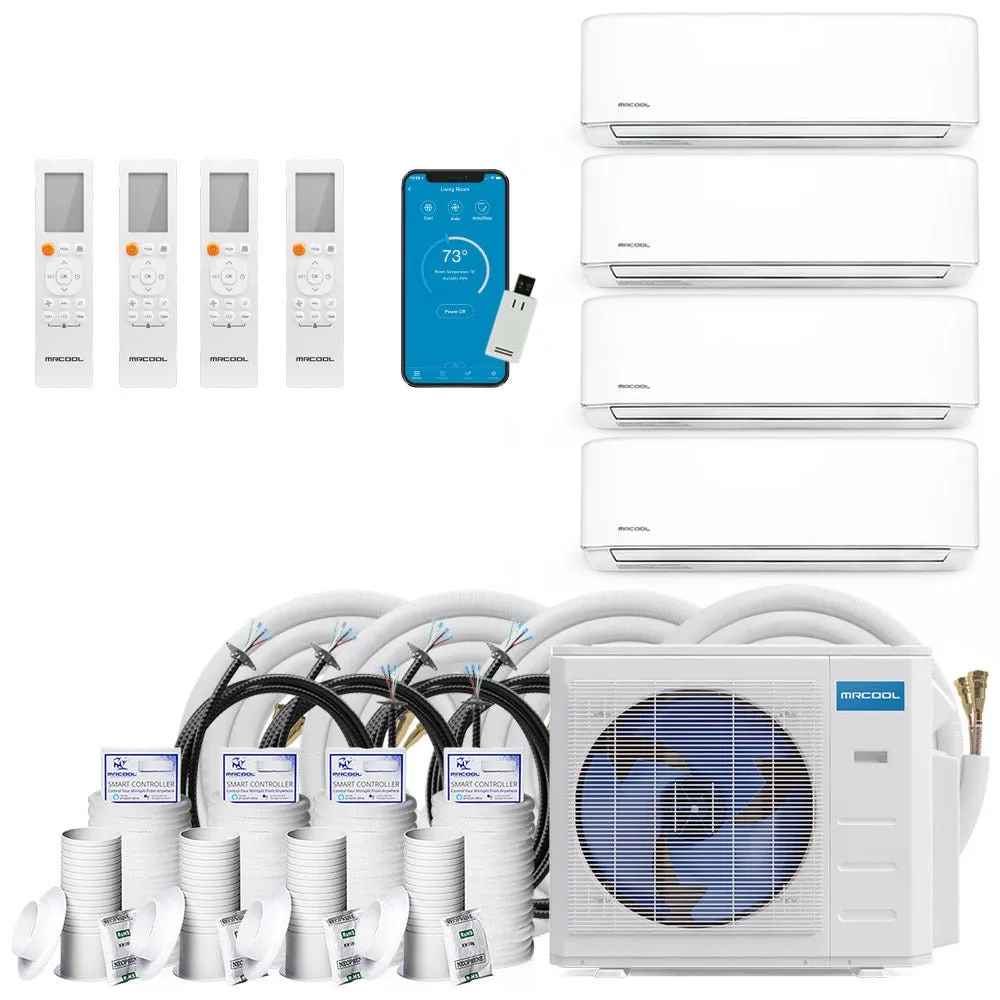 MRCOOL DIY 4th Gen Multi-Zone 4-Zone 36,000 BTU 22 SEER (9K   9K   9K   12K) Ductless Mini-Split Air Conditioner and Heat Pump
