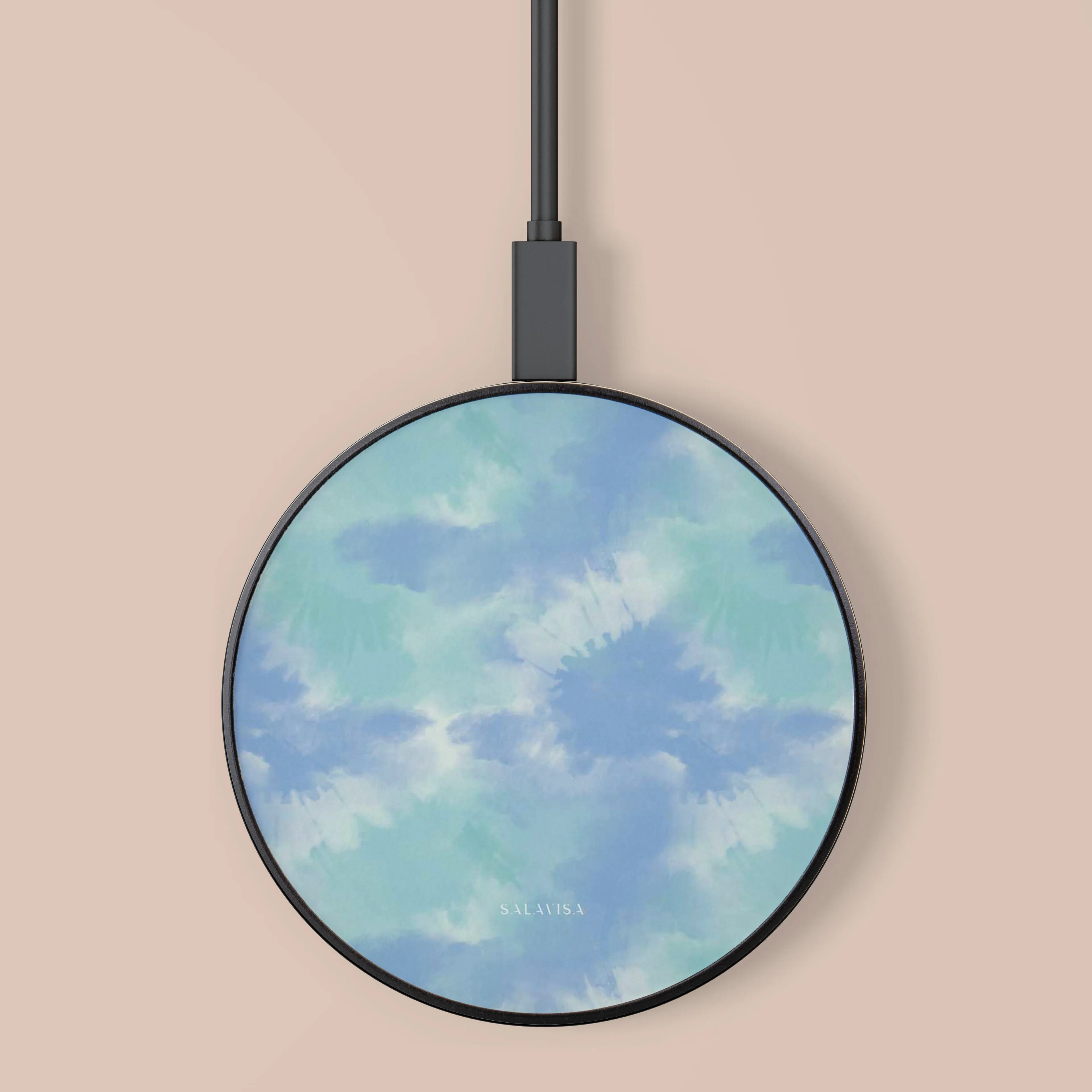 Ocean Green Tie Dye Wireless Charger