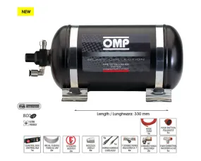 OMP Racing 17LB Black Collection Electrical Fire Extinguisher System
